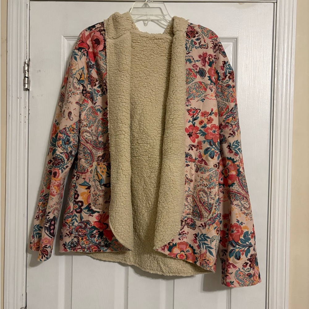 Floral Patterned Women's Jacket - Picture 2 of 4